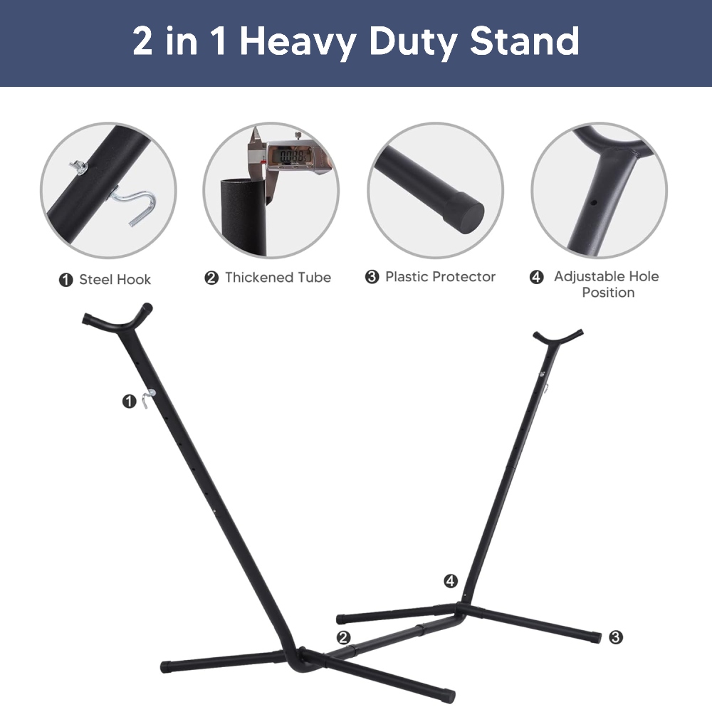 Portable Hammock with Stand (Beige): image 2