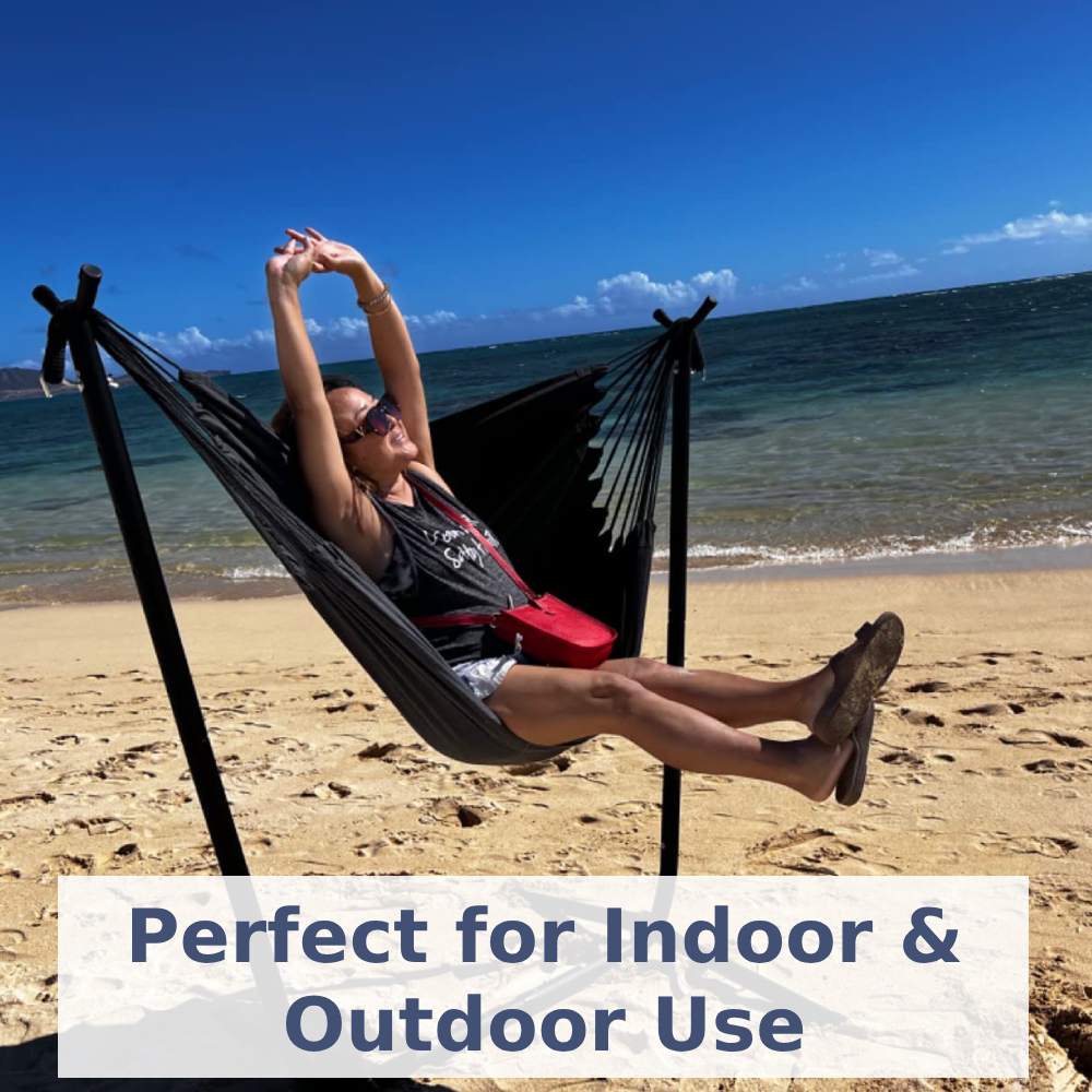 Portable Hammock with Stand (Beige): image 3