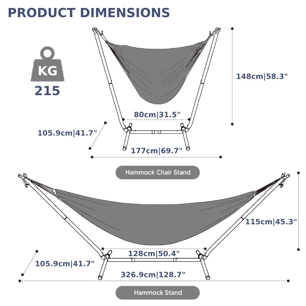 Portable Hammock with Stand (Beige): image 6