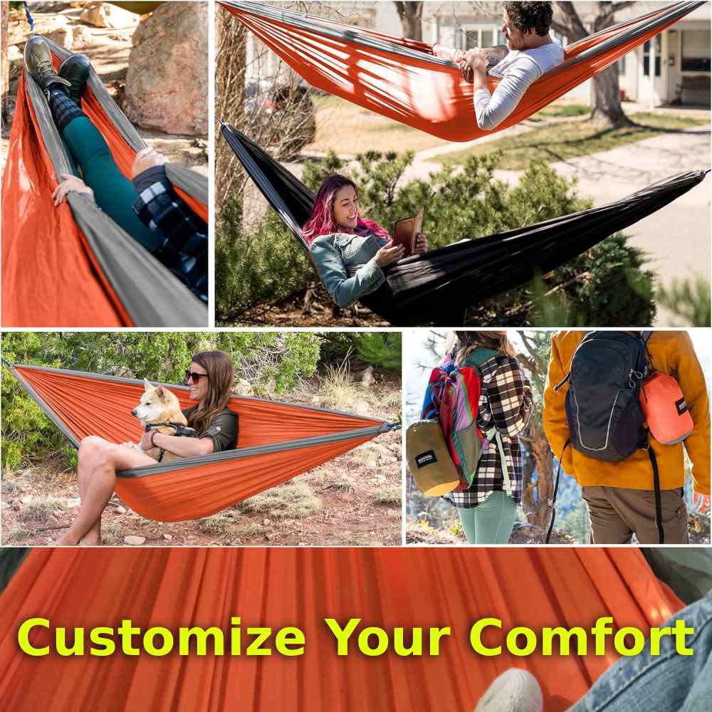 Hammock for Camping (Black & Grey / Medium (Single)): image 5