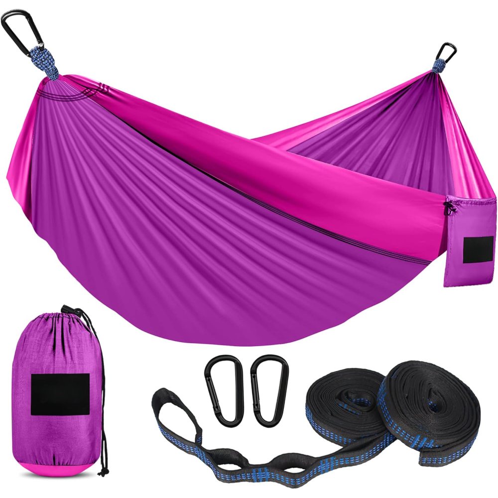Hammock for Camping (Black & Grey / Medium (Single)): image 7